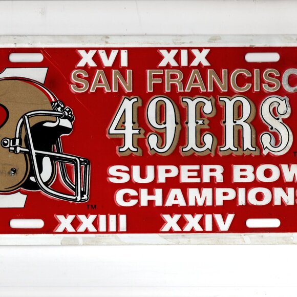San Francisco 49ers Super Bowl Champions Metal License Plate - Picture 1 of 2